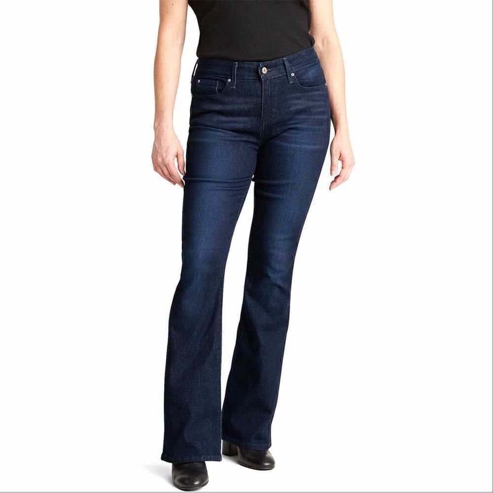 Levi's Jeans Womens 16 Mid Rise Skinny Bootcut Oil Rubbed Blue 33x 32‎ Western